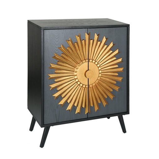 Accent Cabinet Grey & Gold - Belles Lighting