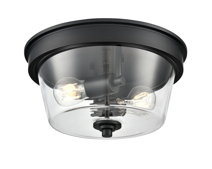 Strayhan 13" 2-Light Flush Mount - Matte Black