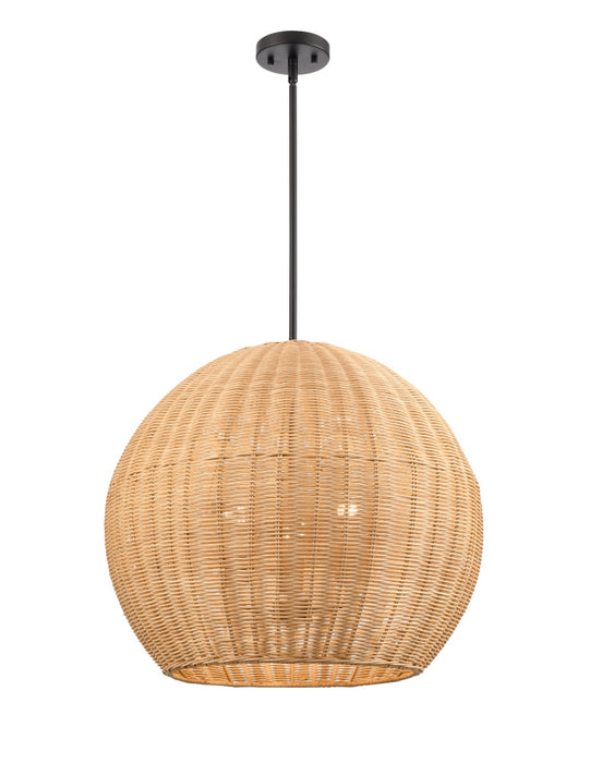 Elise 22" Wide 3-Light Pendant - Matte Black