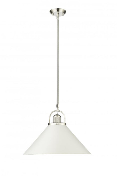 Artistan 1-Light Pendant light Polished Nickel/Matte White