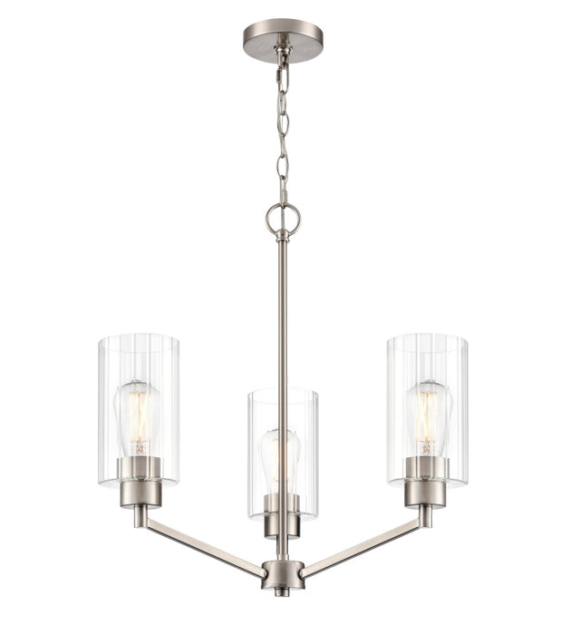 Beverlly 21" Wide 3-Light Chandelier - Brushed Nickel