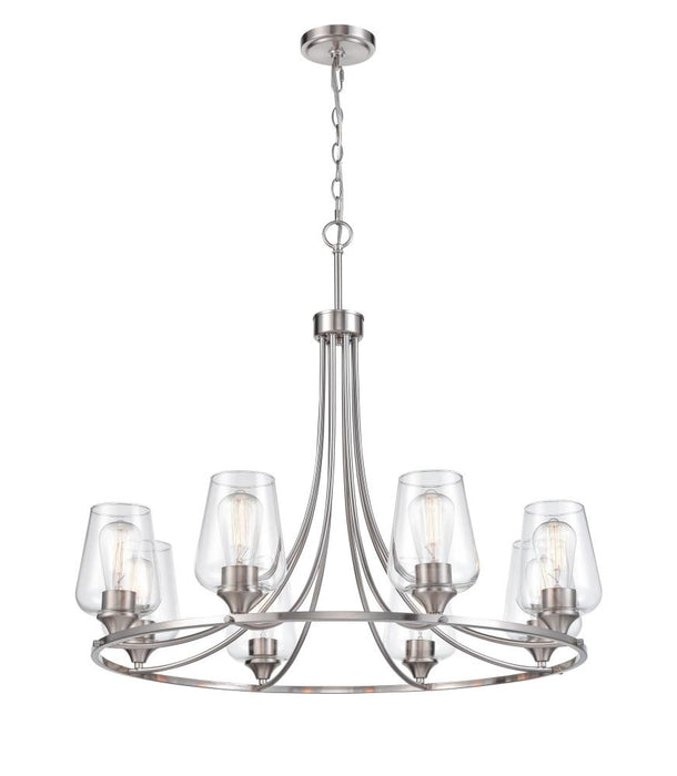 Ashford 8-Light Chandelier Ceiling Light Brushed Nickel