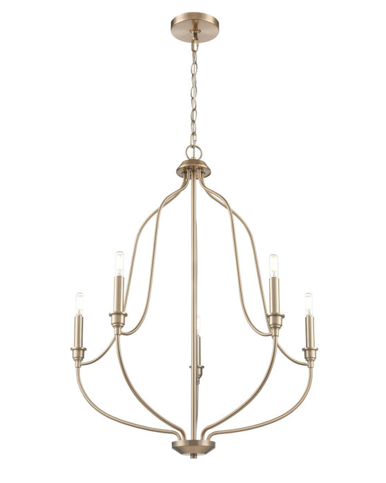 Senoia 25" Wide 5-Light Chandelier - Modern Gold