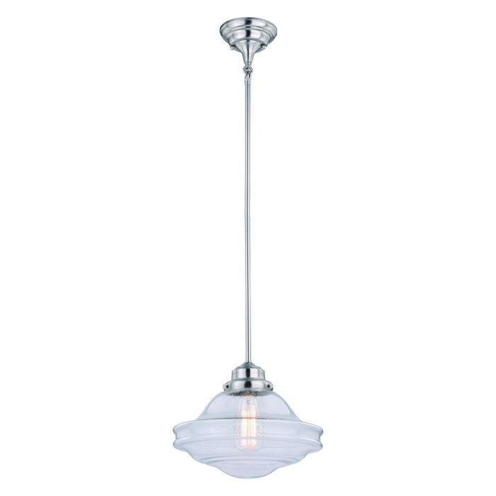 Huntley 12-in Pendant Clear Glass Satin Nickel