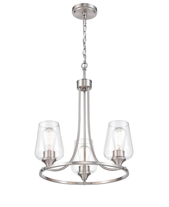 Ashford 3-Light Chandelier Ceiling Light Brushed Nickel