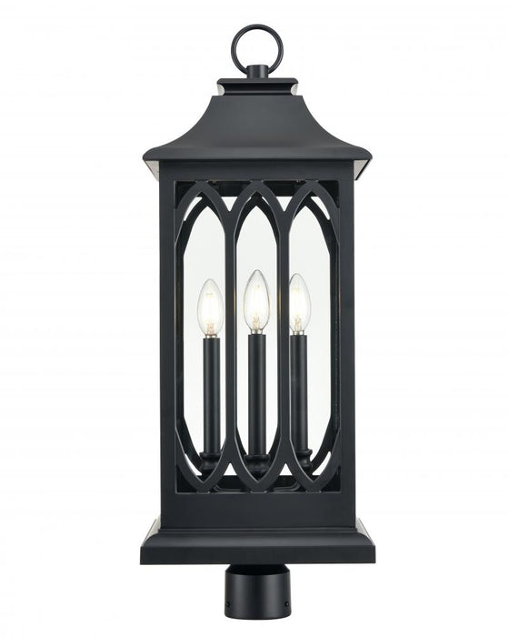 Mallorey 3-Light Outdoor Post Lantern Powder Coated Black