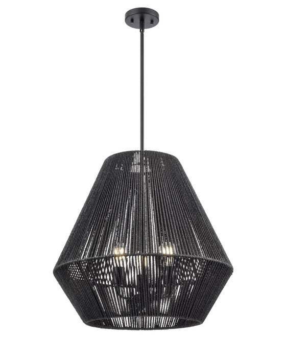 Elise 22" Wide 3-Light Pendant - Matte Black