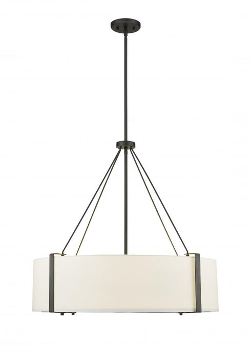 Telfar 6-Light Pendant Light Matte Black/White