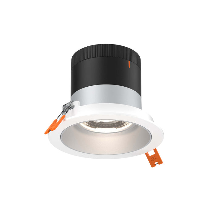 4in Modular Downlight, 5CCT, 35 degree Beam Angle, Regressed, Alzak, White Trim