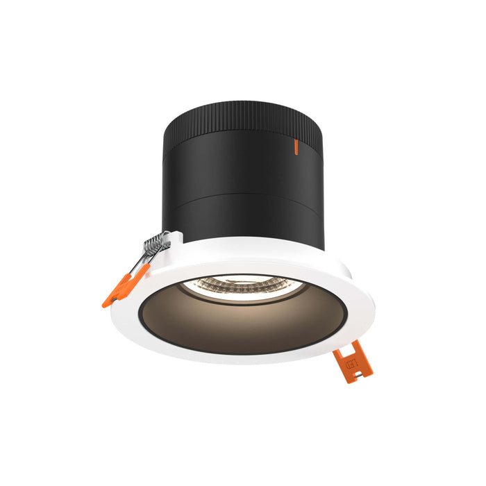 4in Modular Downlight, 5CCT, 60 degree Beam Angle, Regressed, Black, White Trim