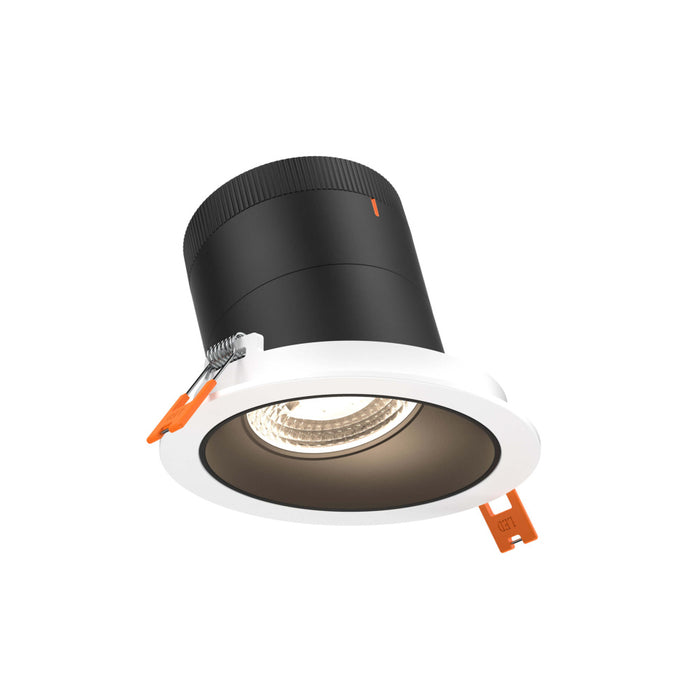 4in Modular Downlight, 5CCT, 60 degree Beam Angle, Slope Ceiling, Black, White Trim