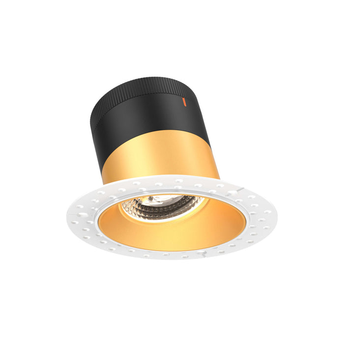 4in Modular Downlight, 5CCT, 60 degree Beam Angle, Slope Ceiling, Gold,Trimless
