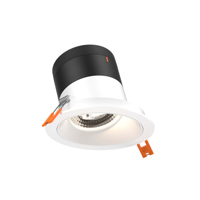 4in Modular Downlight, 5CCT, 35 degree Beam Angle, Slope Ceiling, White, White Trim