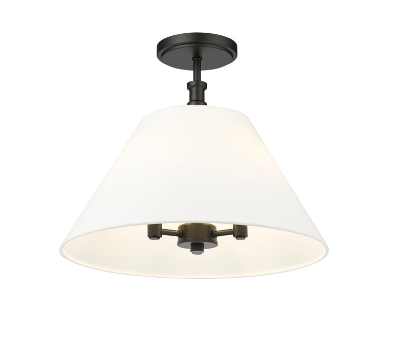 Adorra 16" Wide 3-Light Semi Flush - Matte Black