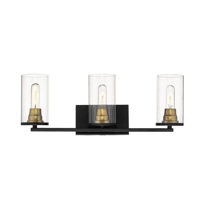Pasadena 3-Light Vanity Matte Black/Heirloom Bronze