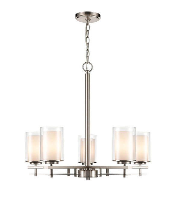 Huderson 5-Light Chandelier Ceiling Light Brushed Nickel
