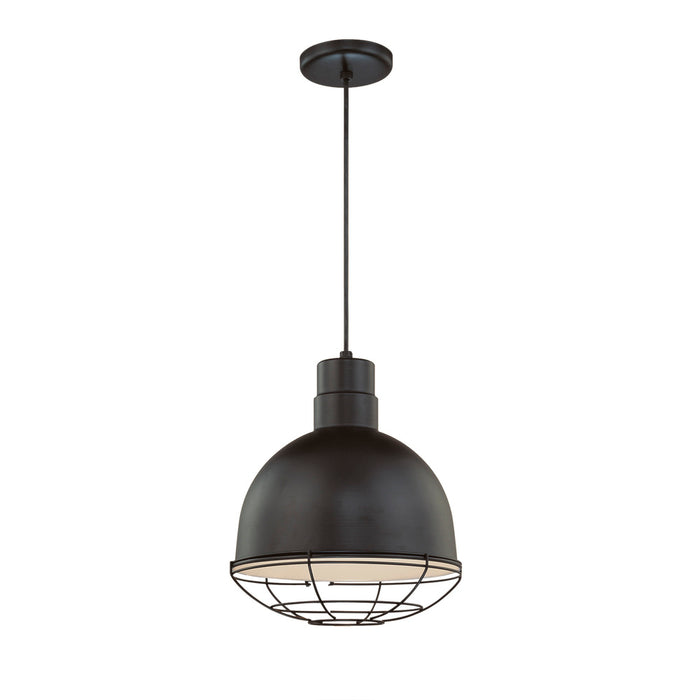 R Series 1-Light Cord Hung Deep Bowl Shade Satin Black