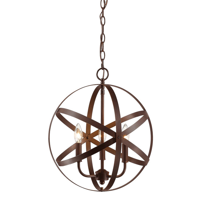 3-Light Pendant light Rubbed Bronze