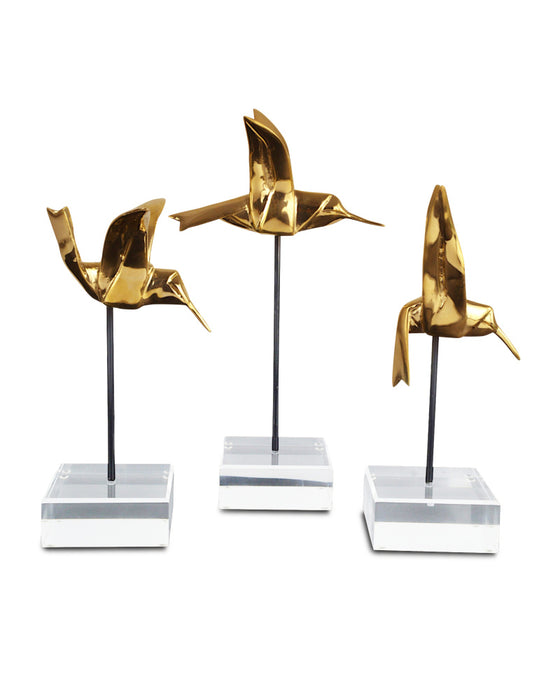 Gold Hummingbirds Set of 3