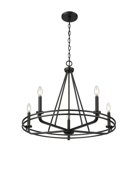 Jody 26.5" Wide 5-Light Chandelier - Matte Black