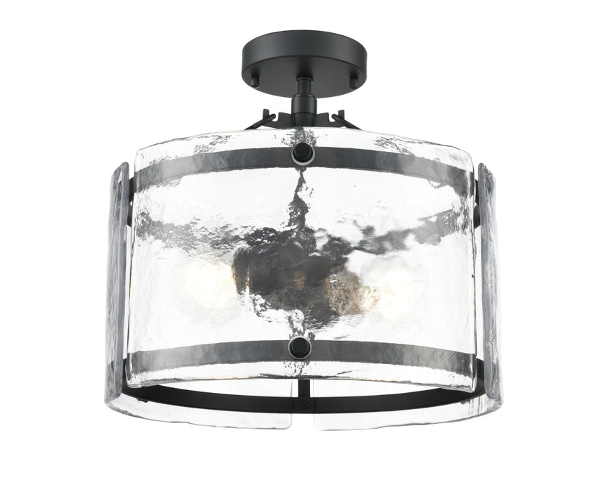 Bennetti 14.5" Wide 2-Light Semi Flush - Matte Black