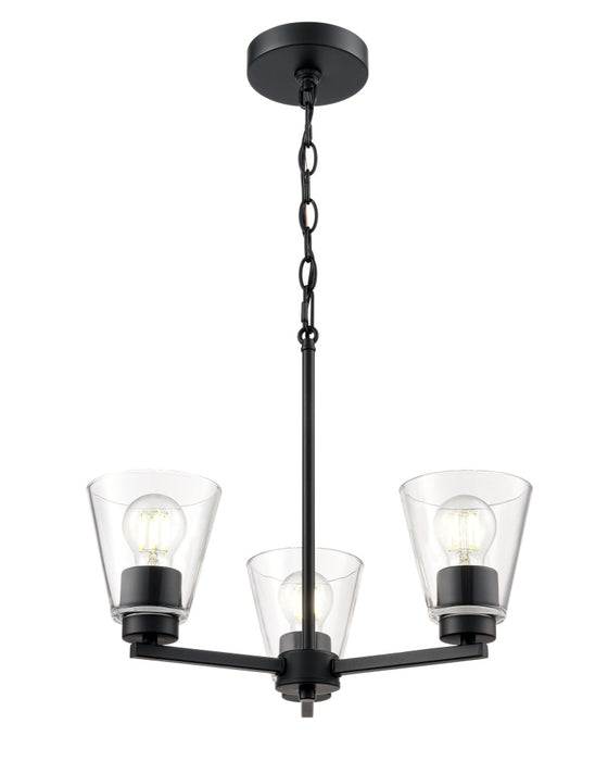 Strayhan 18" 3-Light Chandelier - Matte Black