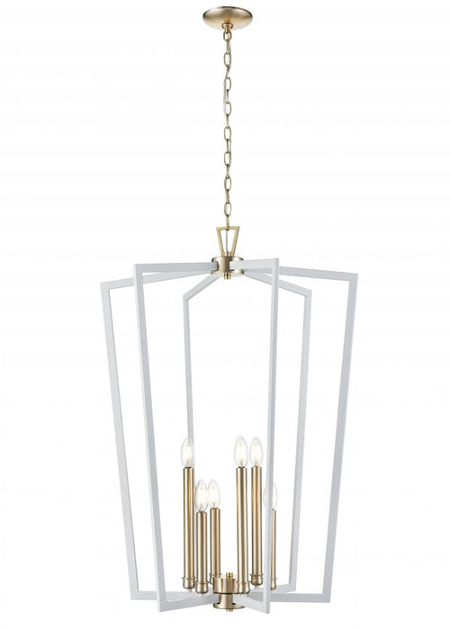 Lizabeth 6-Light Pendant Light Matte White/Modern Gold