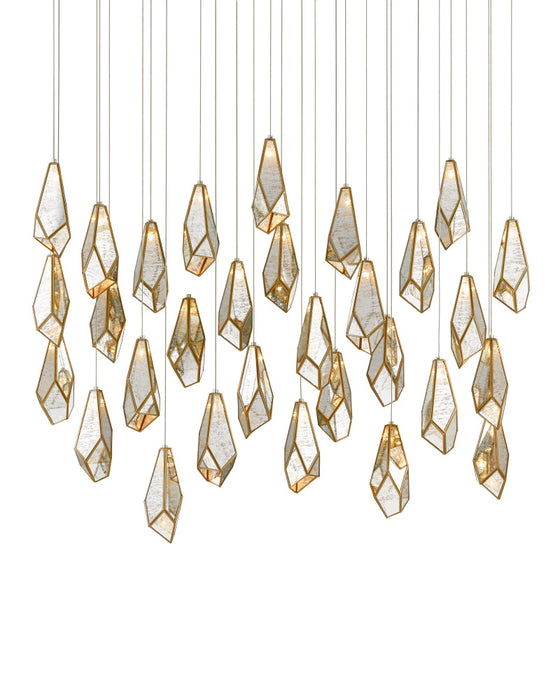 Glace Mirror 30-Light Linear Multi-Drop Pendant