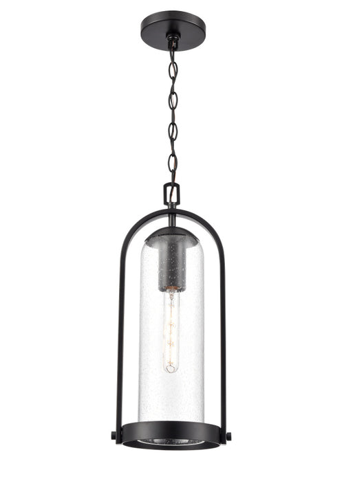 Luxio 8.25" Wide 1-Light Outdoor Hanging Lantern - Powder Coated Black