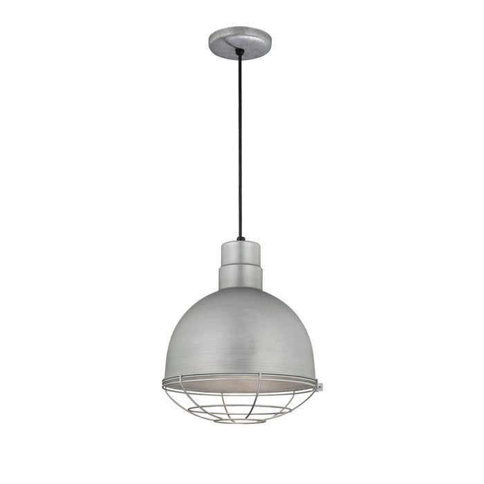 R Series 1-Light Cord Hung Deep Bowl Shade Galvanized
