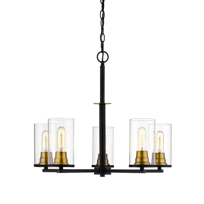 Pasadena 5-Light Chandelier Ceiling Light Matte Black/Heirloom Bronze