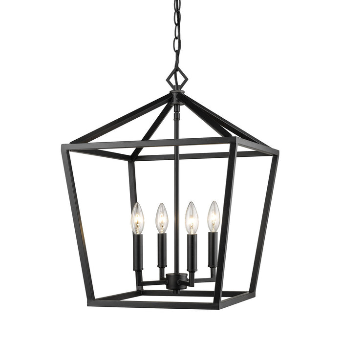 4-Light Pendant light Matte Black